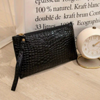 🖤 Pochette élégante effet croco – Noir -AM ASSYREM