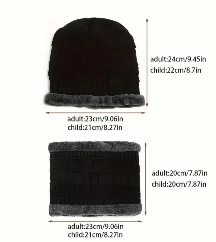 🧣❄️ Ensemble Bonnet & Cache-cou Ultra-Doux – Polaire Confort Premium (Gris) – Version Adulte & Enfant ❄️🧣
