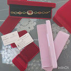 💎Coffret Bracelet Vintage Bohème Doré 💚❤️ – Pierres Zircons Rouges et Vertes 🌿💫AM ASSYREM