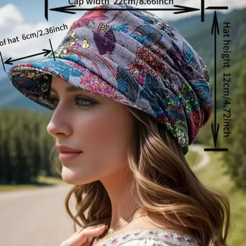 🖤 Chapeau Femme Hiver – Noir à Motifs Floraux Colorés avec Boîte Cadeau Élégante - AM ASSYREM