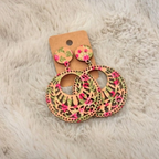 🌸 Boucles d’oreilles en bois motif fleurs avec écrin élégant - AM ASSYREM