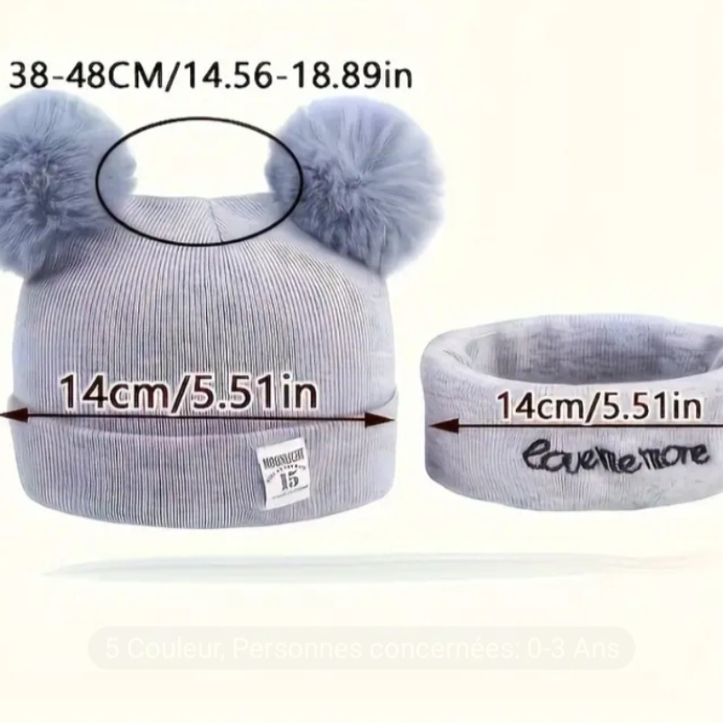 🧸 Ensemble Bonnet & Cache-Cou Bébé (0-3 ans) – Présenté dans une jolie boîte cadeau - AM ASSYREM