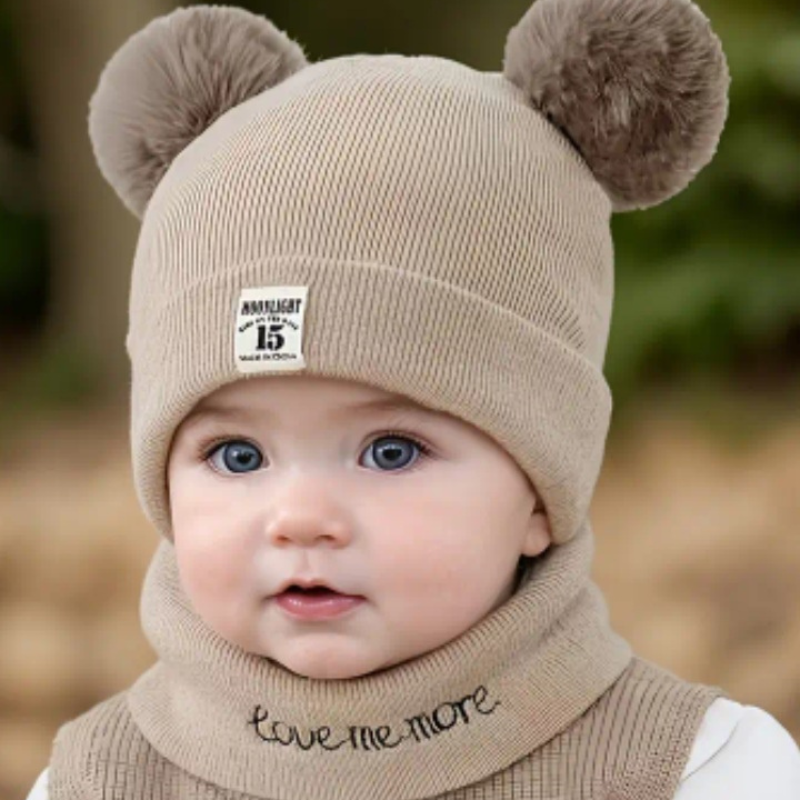 🧸 Ensemble Bonnet & Cache-Cou Bébé (0-3 ans) – Présenté dans une jolie boîte cadeau - AM ASSYREM