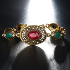 💎Coffret Bracelet Vintage Bohème Doré 💚❤️ – Pierres Zircons Rouges et Vertes 🌿💫AM ASSYREM