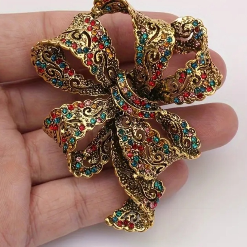 💎✨ Grande Broche Vintage 2 en 1 🌹 (Broche + Pendentif) – Dans un Coffret en Velours Rouge 🎁 | AM ASSYREM