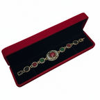 💎Coffret Bracelet Vintage Bohème Doré 💚❤️ – Pierres Zircons Rouges et Vertes 🌿💫AM ASSYREM