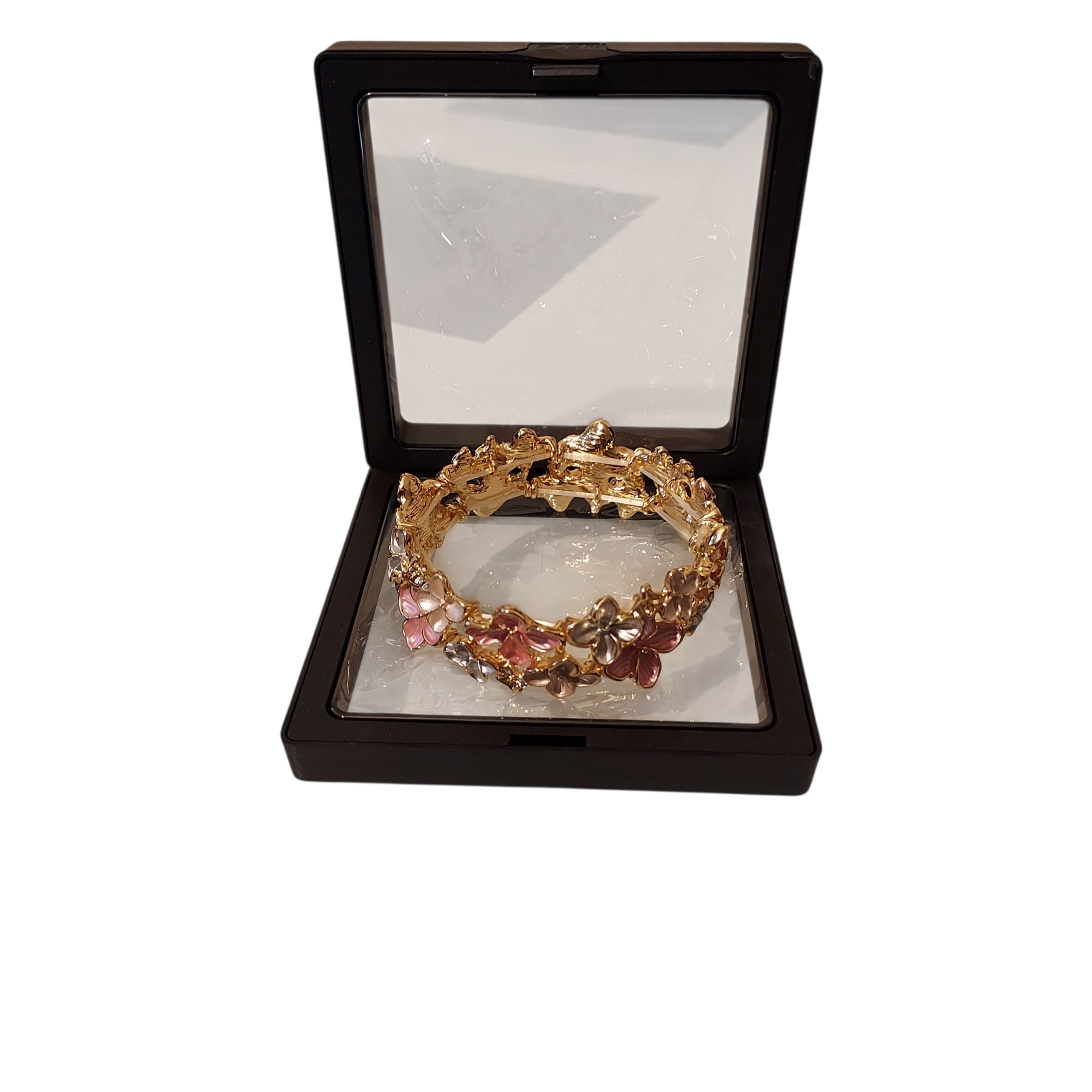 💖 Bracelet Floral Doré Élastique avec Écrin Transparent – Élégance et Douceur Féminine - AM ASSYREM