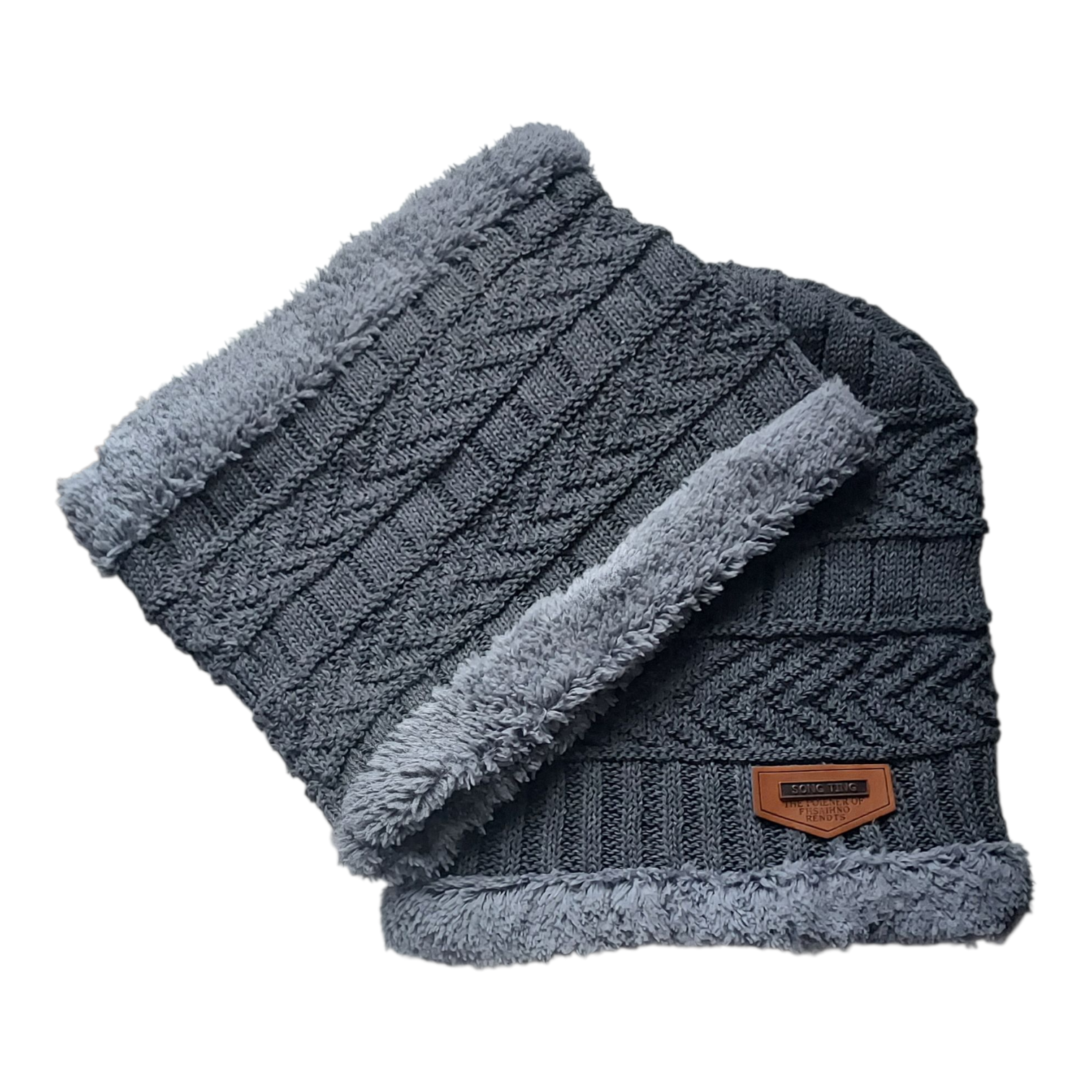 🧣❄️ Ensemble Bonnet & Cache-cou Ultra-Doux – Polaire Confort Premium (Gris) – Version Adulte & Enfant ❄️🧣